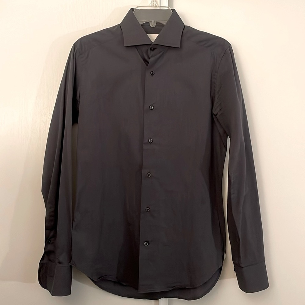 Custom Mastai Ferretti 14 1/2 - 37 Cool-Gray Button-Down, 100% Cotton